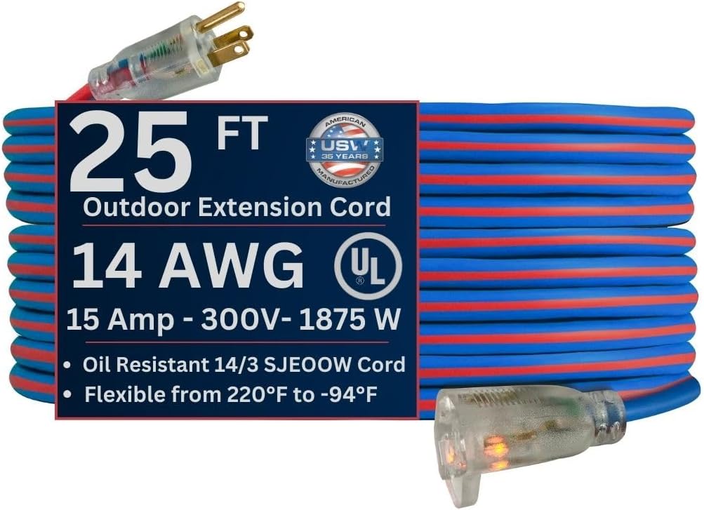 US Wire 98025 14/3 25-Foot Cold Weather Extension Cord Review