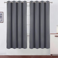 LEMO Blackout Curtains 66 x 72 Inch Long Grey Room Darkening