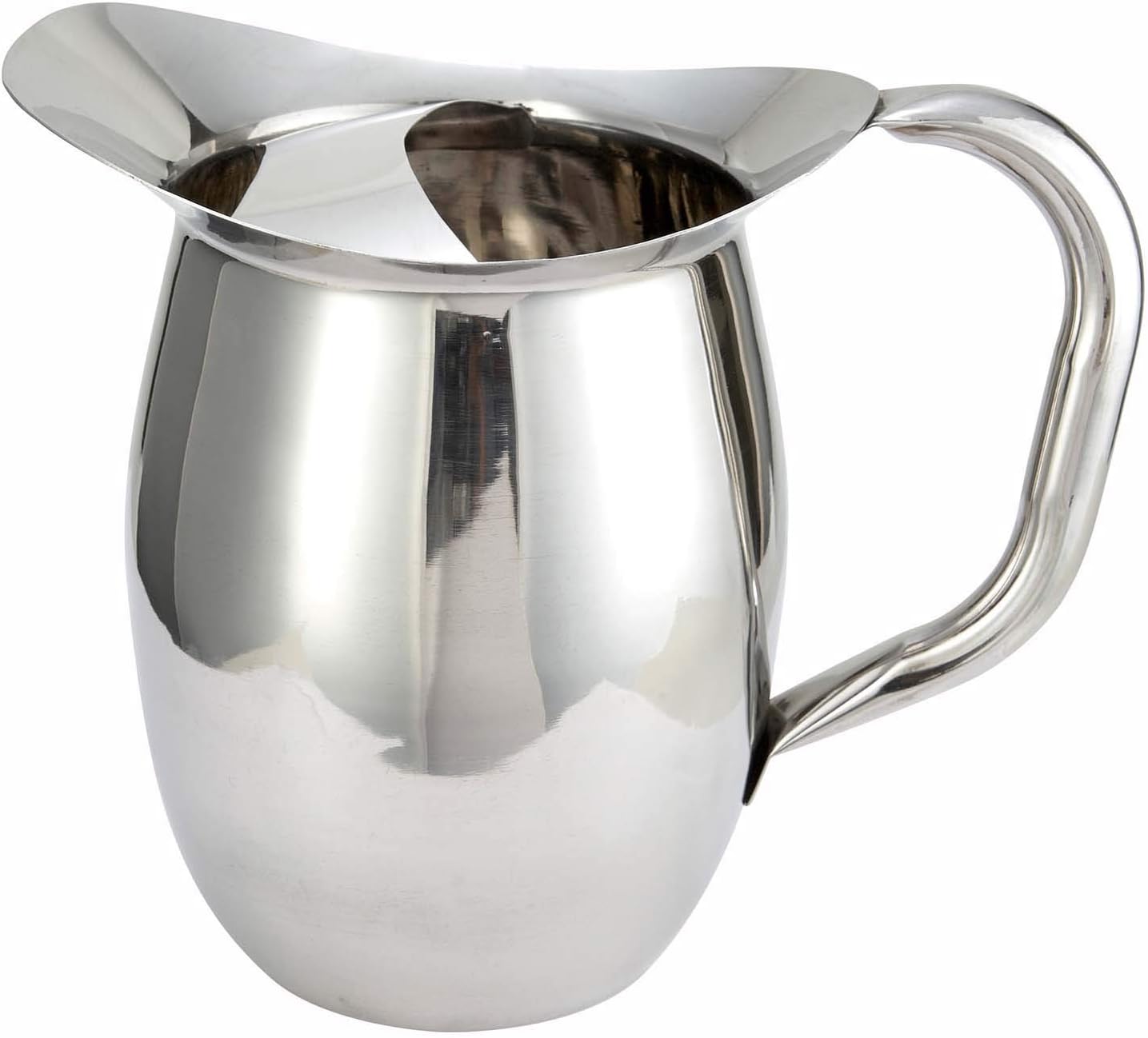 Winco 3 Quart Deluxe Bell Pitcher with Ice Catcher for Kitchens