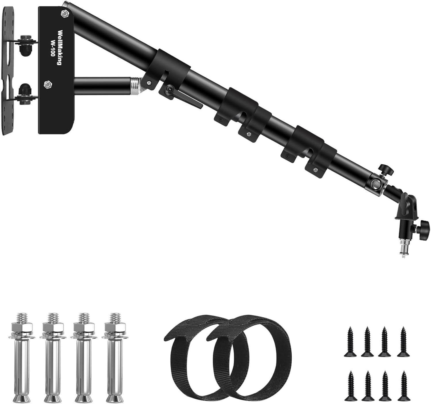 Wellmaking Wall Mount Triangle Boom Arm for Studio Lighting Needs