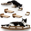 INICIO Cat Wall Shelves - 3 Step Birch Floating Shelf for Cats