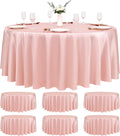 6 Pack Rose Gold Round Tablecloth 90 in Satin - Wrinkle Resistant