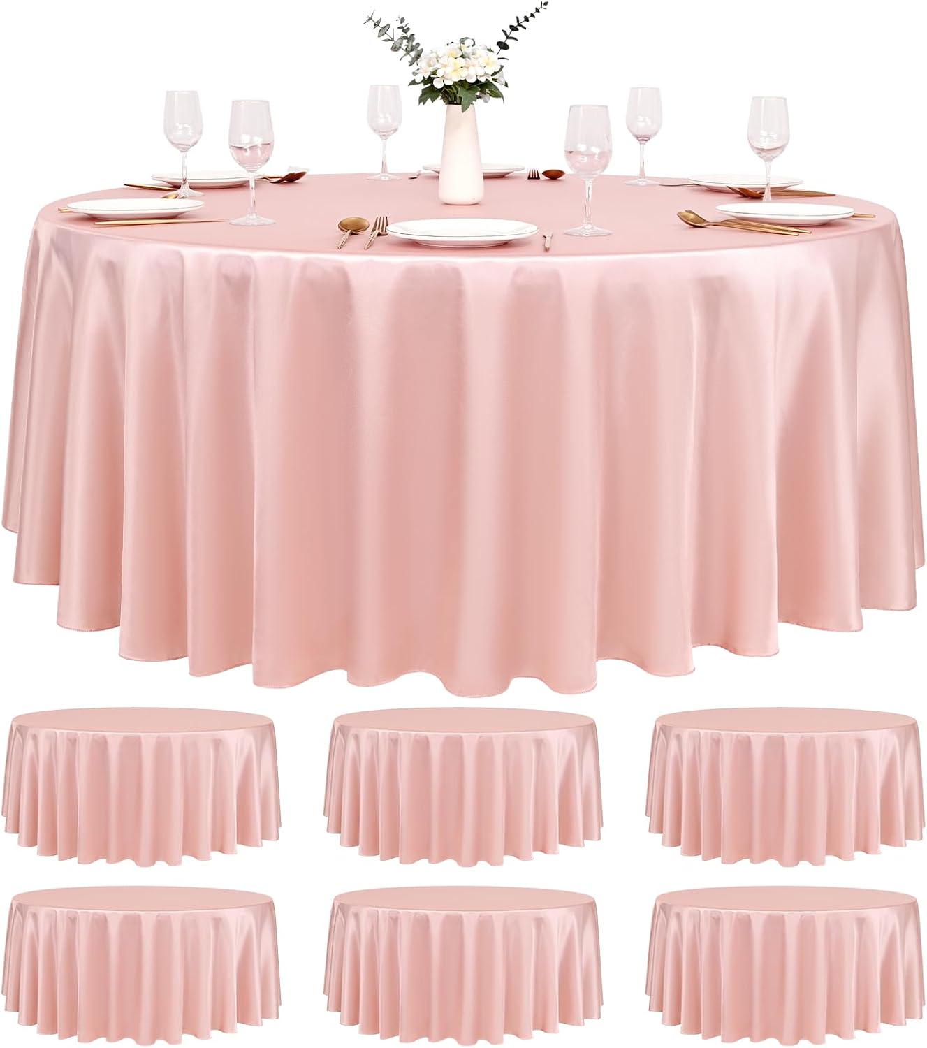 Elegant 90 Inch Rose Gold Round Tablecloths for Any Occasion