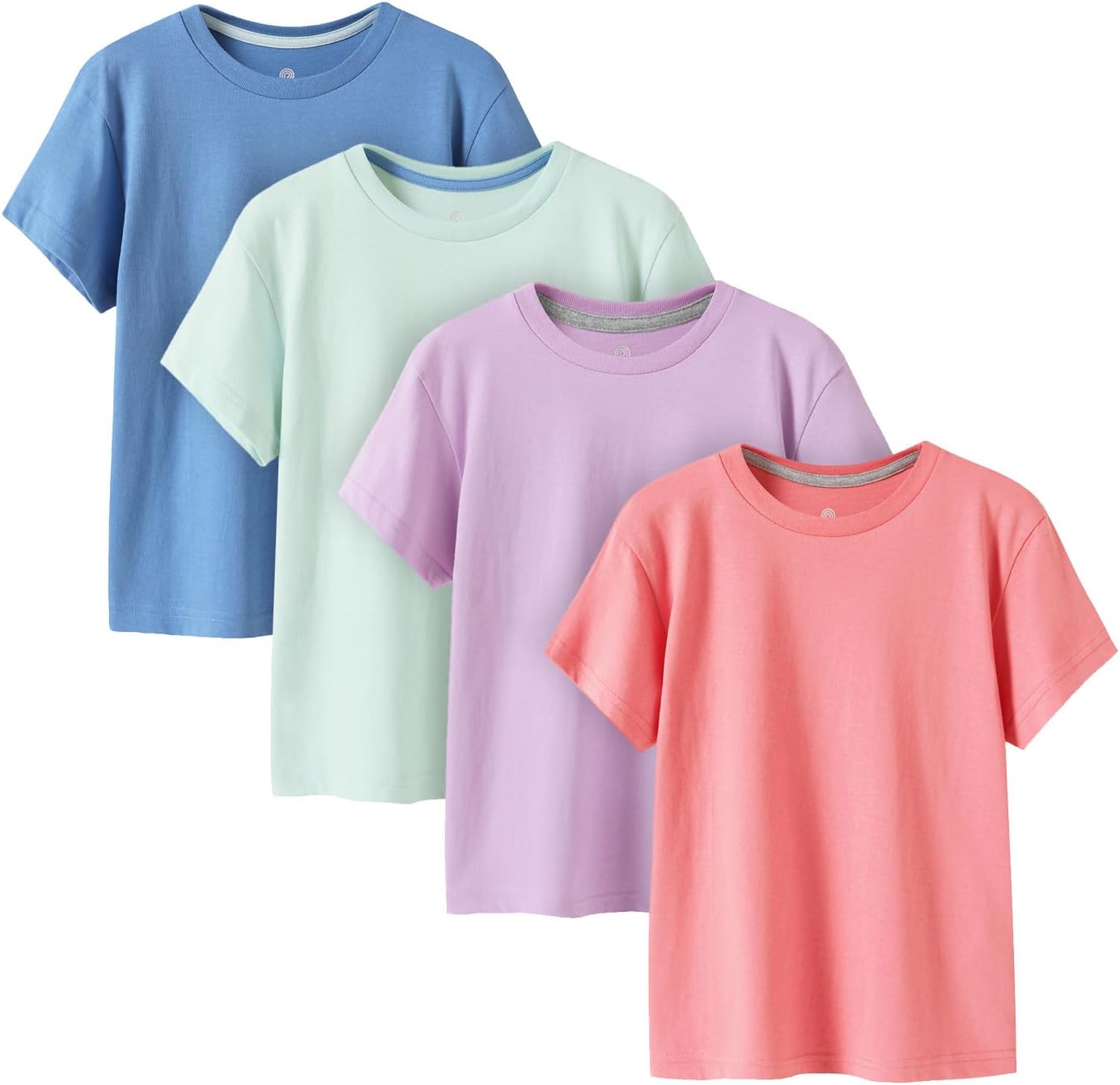 LAPASA Kids T-Shirts Short Sleeve 4 Pack for All Seasons