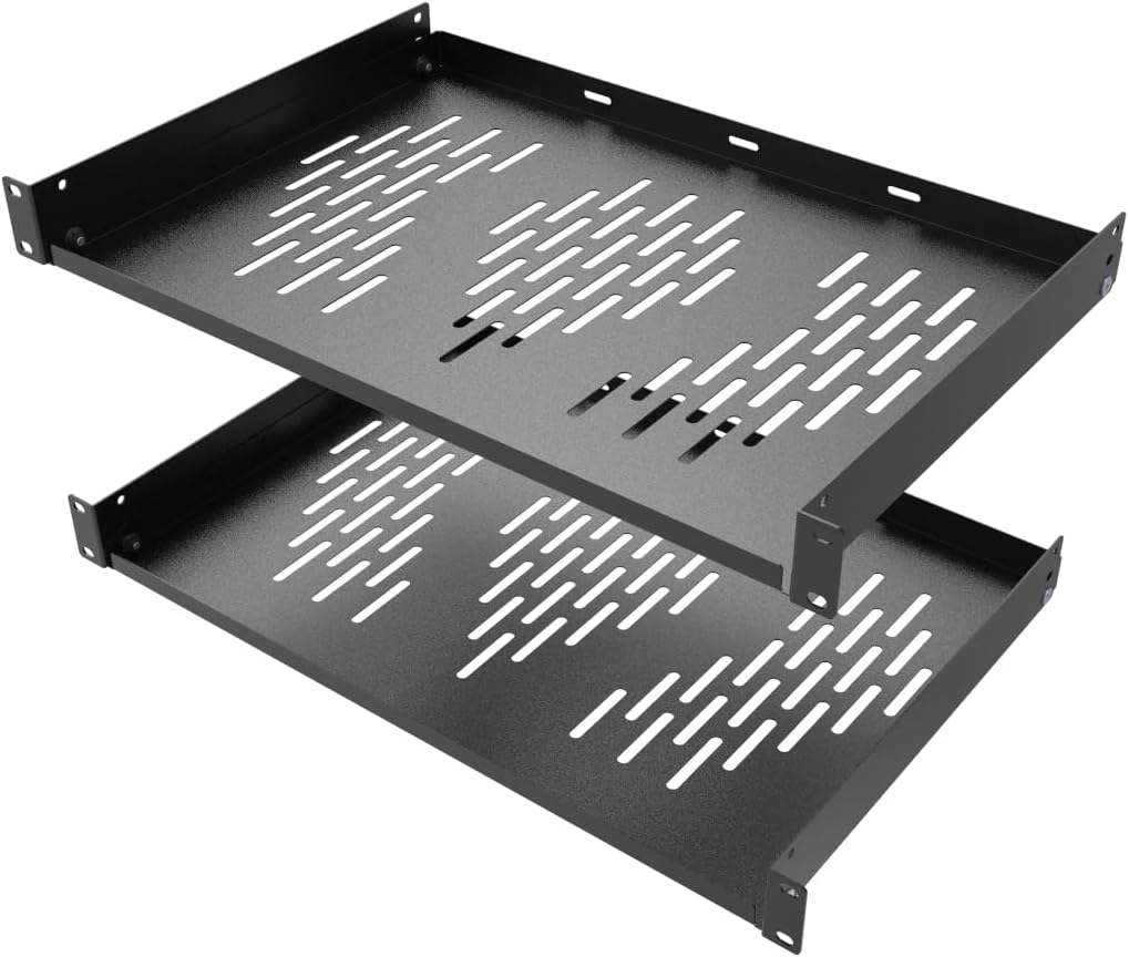 Beiyier 2PCS 1U Server Rack Shelf for 19 in Network Racks