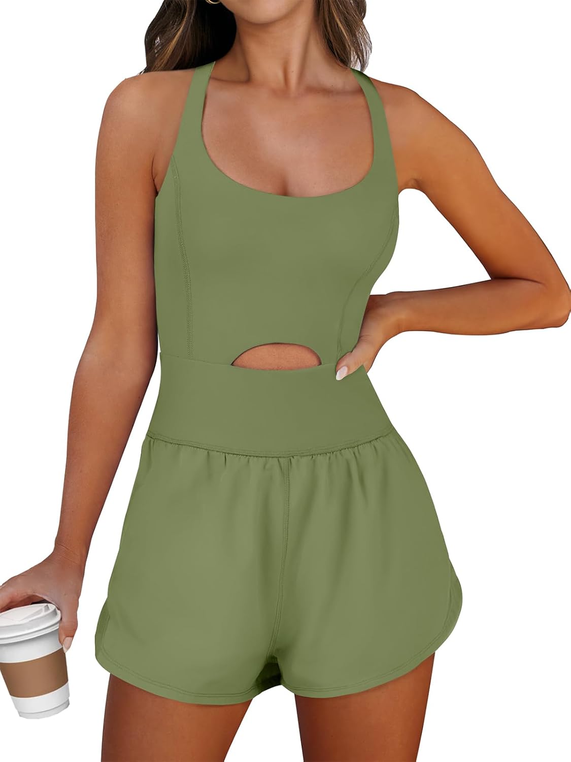 Caracilia Women's Workout Athletic Romper for Summer Activities