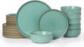 Famiware Nature Plates and Bowls Set, 18-Piece Dinnerware Set
