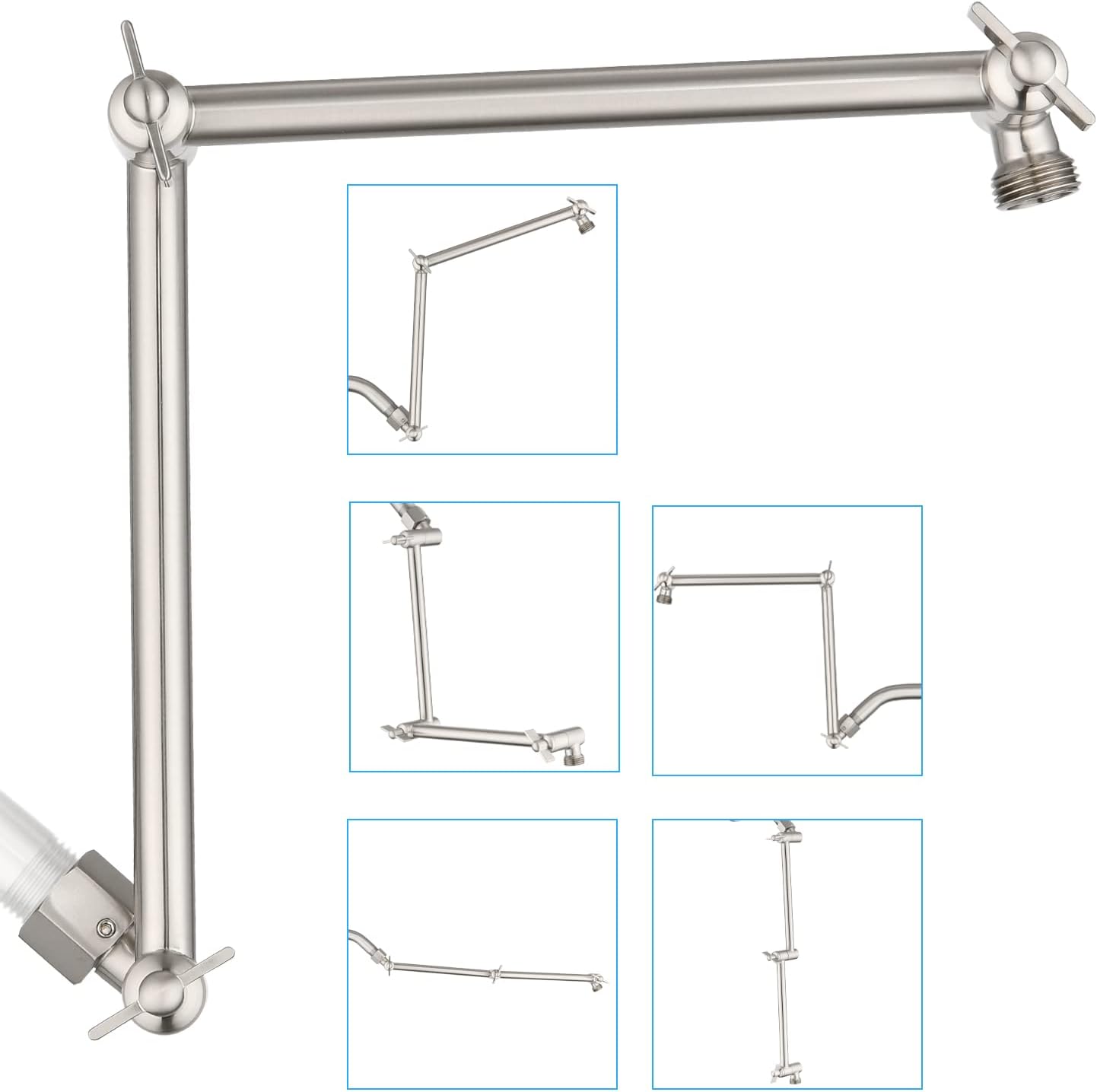16 Inch Shower Arm Extension for Adjustable Height Shower Heads