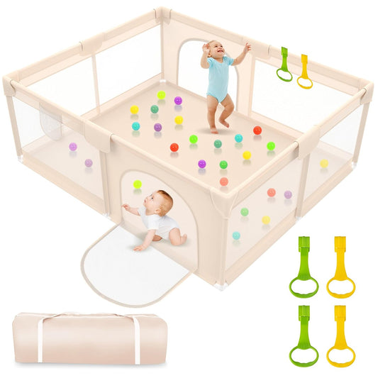 Extra Large Baby Playpen with Mesh Cover