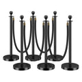 Stanchion Post Crowd Control Barriers with Black Velvet Ropes