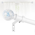 White Decorative Adjustable Curtain Rod 28 to 48 in - Mosaic Crystal
