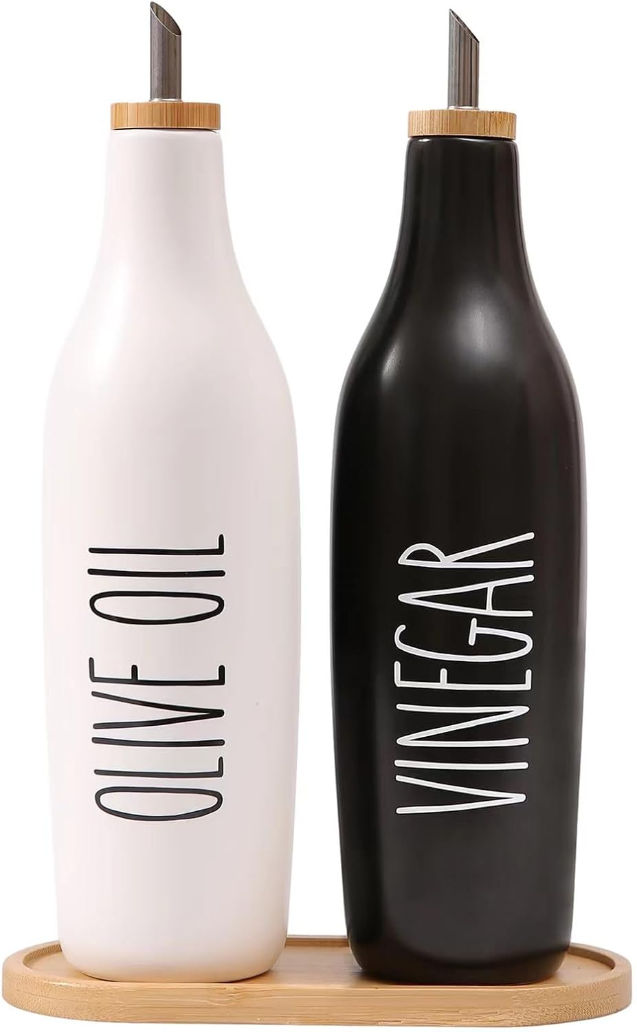 HOMCDALY Olive Oil and Vinegar Dispenser Set for Modern Kitchens
