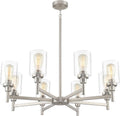 Brushed Nickel Chandeliers for Dining Room Light Fixture Over Table