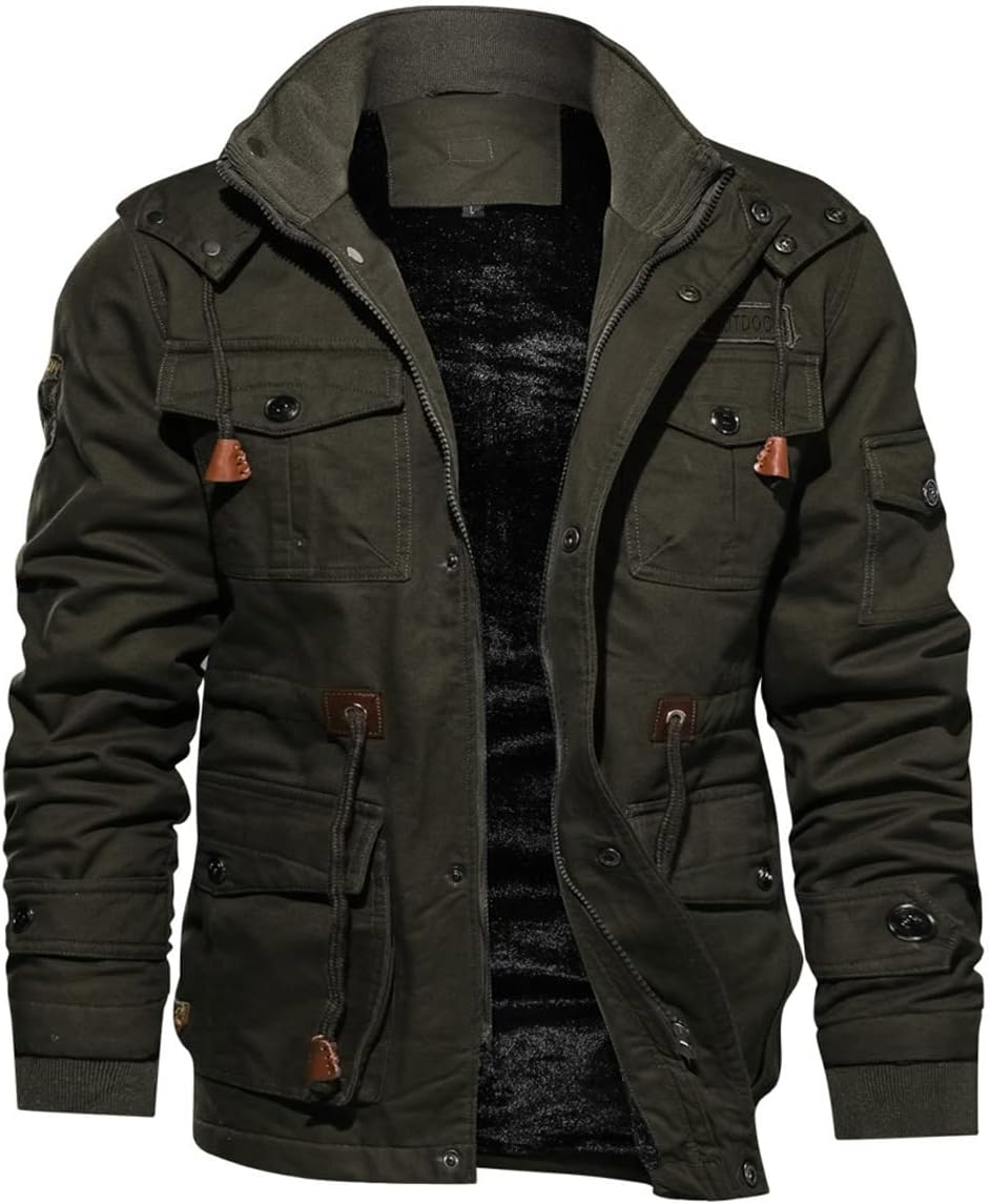 TACVASEN Men's Winter Jacket - Warm Fleece Lined Cargo Coat