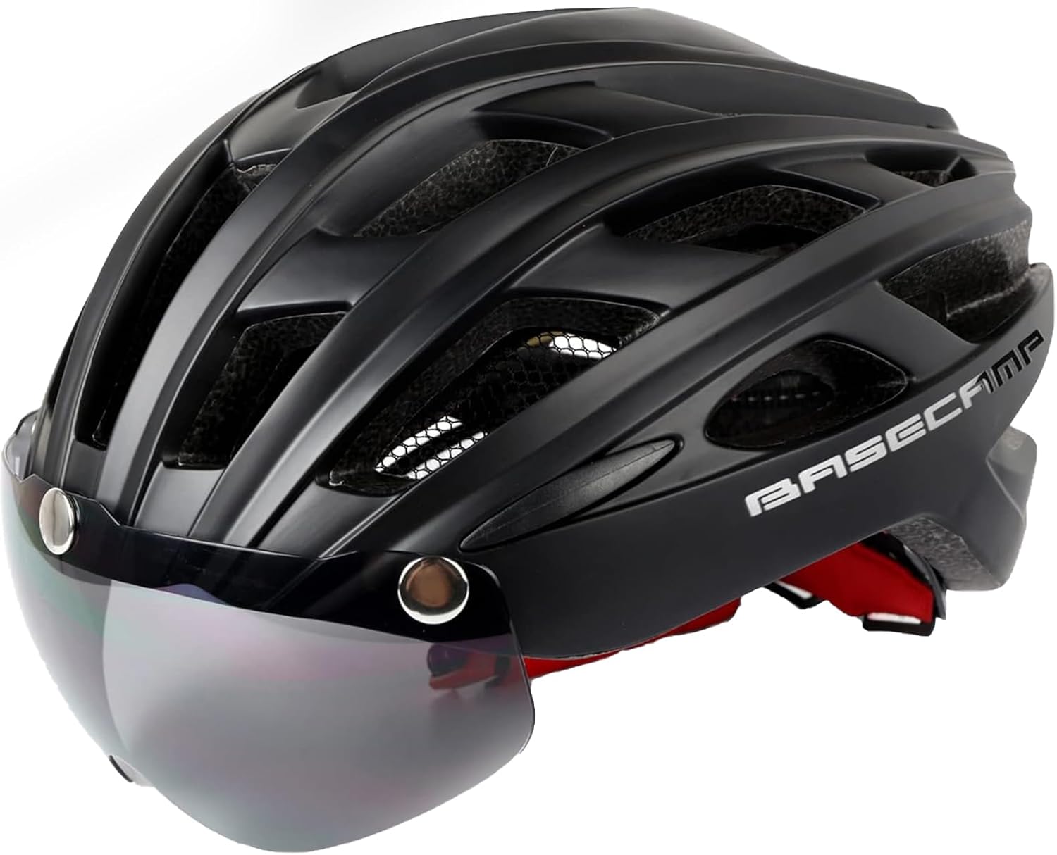 Basecamp Bike Helmet with Rear Light & Magnetic Goggles for Safety