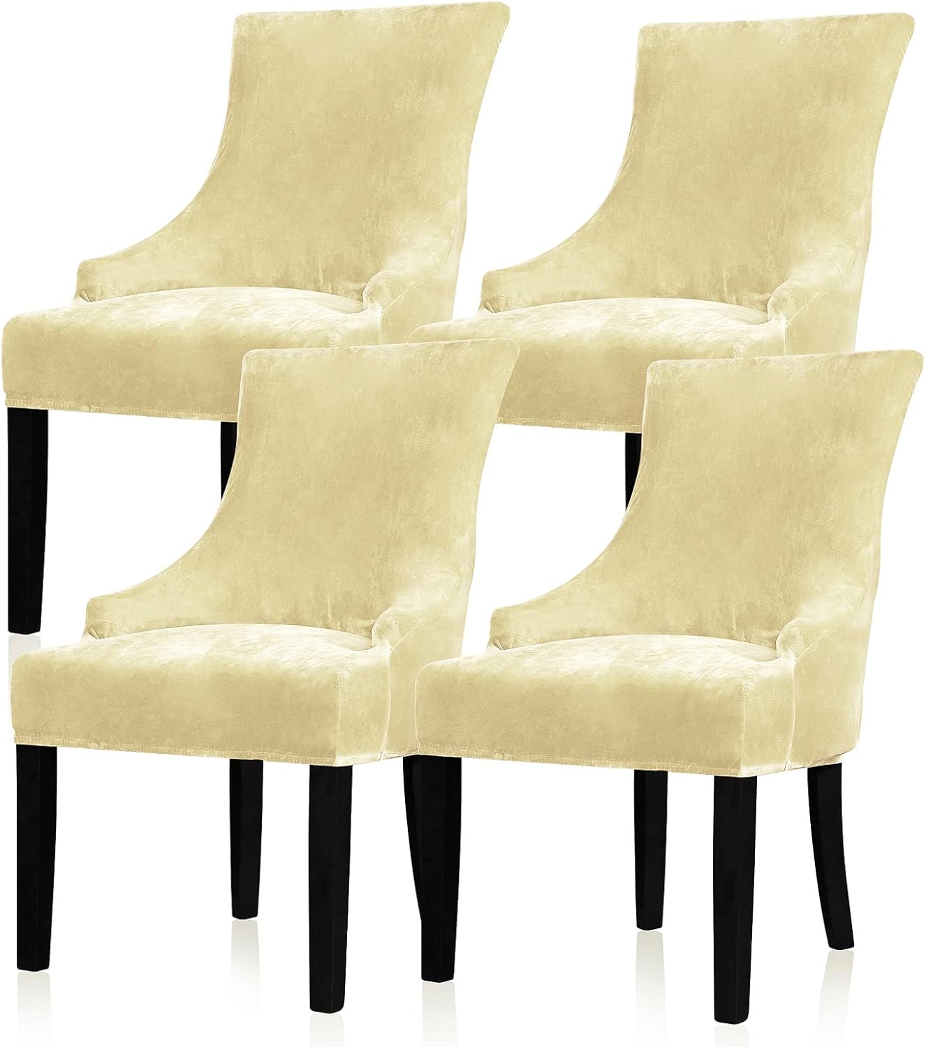 Lellen Velvet Stretch Wingback Chair Cover for Home Decor