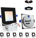 Adetu 6 in Square LED Recessed Lighting Black - 5CCT Dimmable