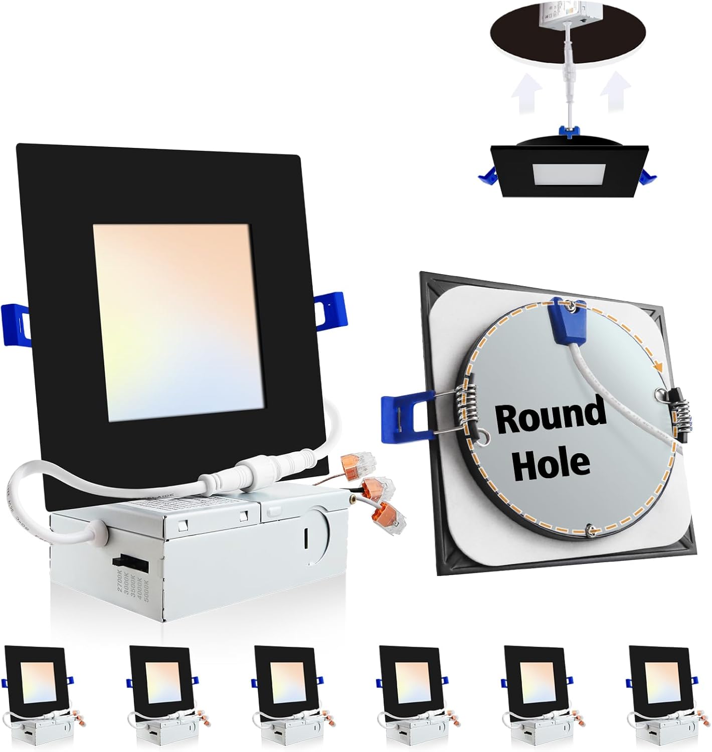 Adetu 6 Inch Square Led Recessed Lighting for Bright Spaces