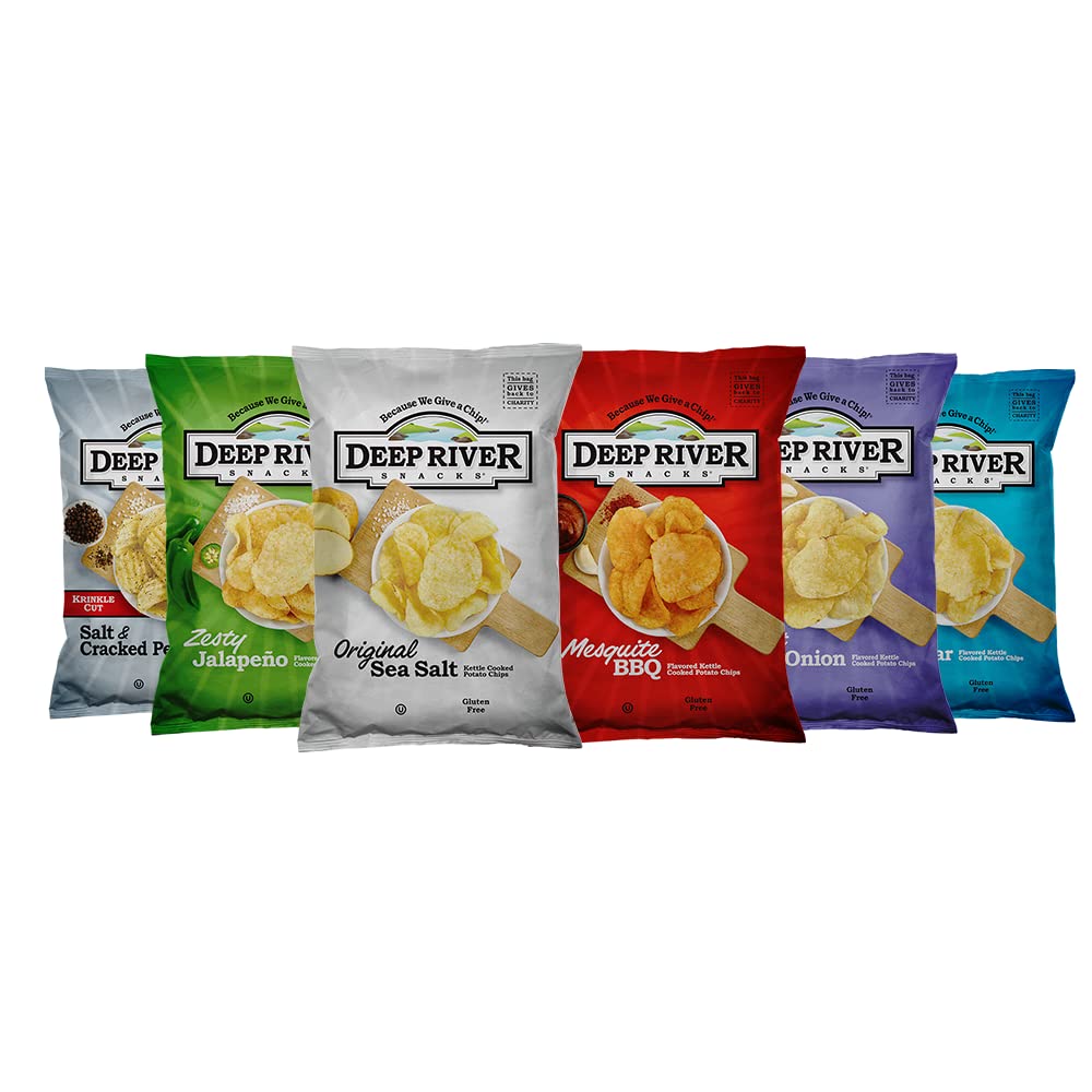 Deep River Potato Chips Variety Pack 6 Flavors for Every Taste