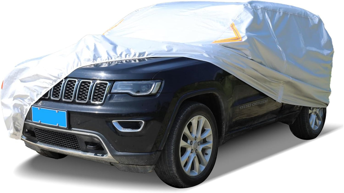 Waterproof SUV Car Cover | All Weather Protection | Driver Door Zipper | UV Protection | Fit 195-200 | Talyetar