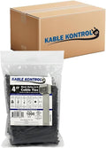 Kable Kontrol Cable Zip Ties Black 4 in 40,000 Pack - Heavy Duty