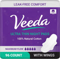 Natural Cotton Night Pads for Women - Overnight Heavy Flow