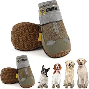Hcpet Dog Boots for Medium Large Dogs - Breathable Anti-Slip Shoes