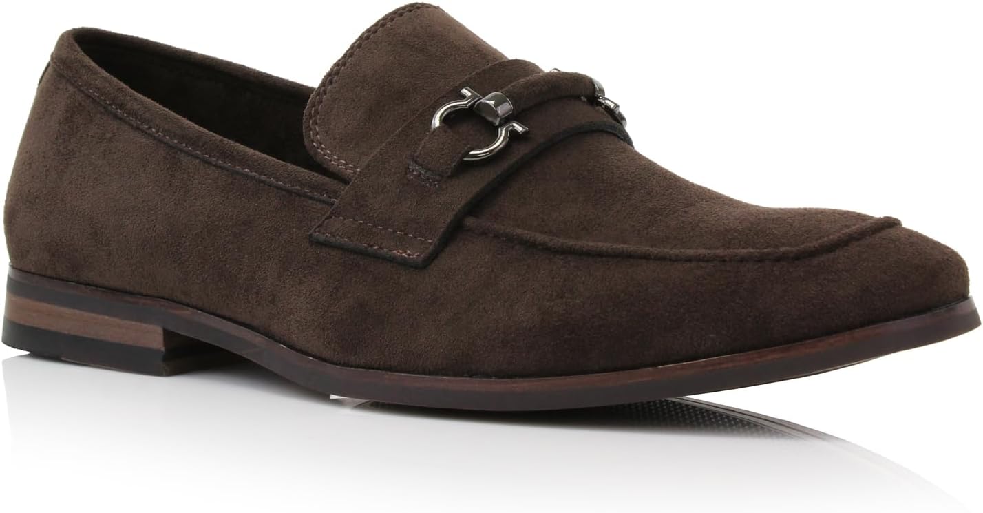 Classic Moc-Toe Penny Loafers with Decorative Buckle for Men