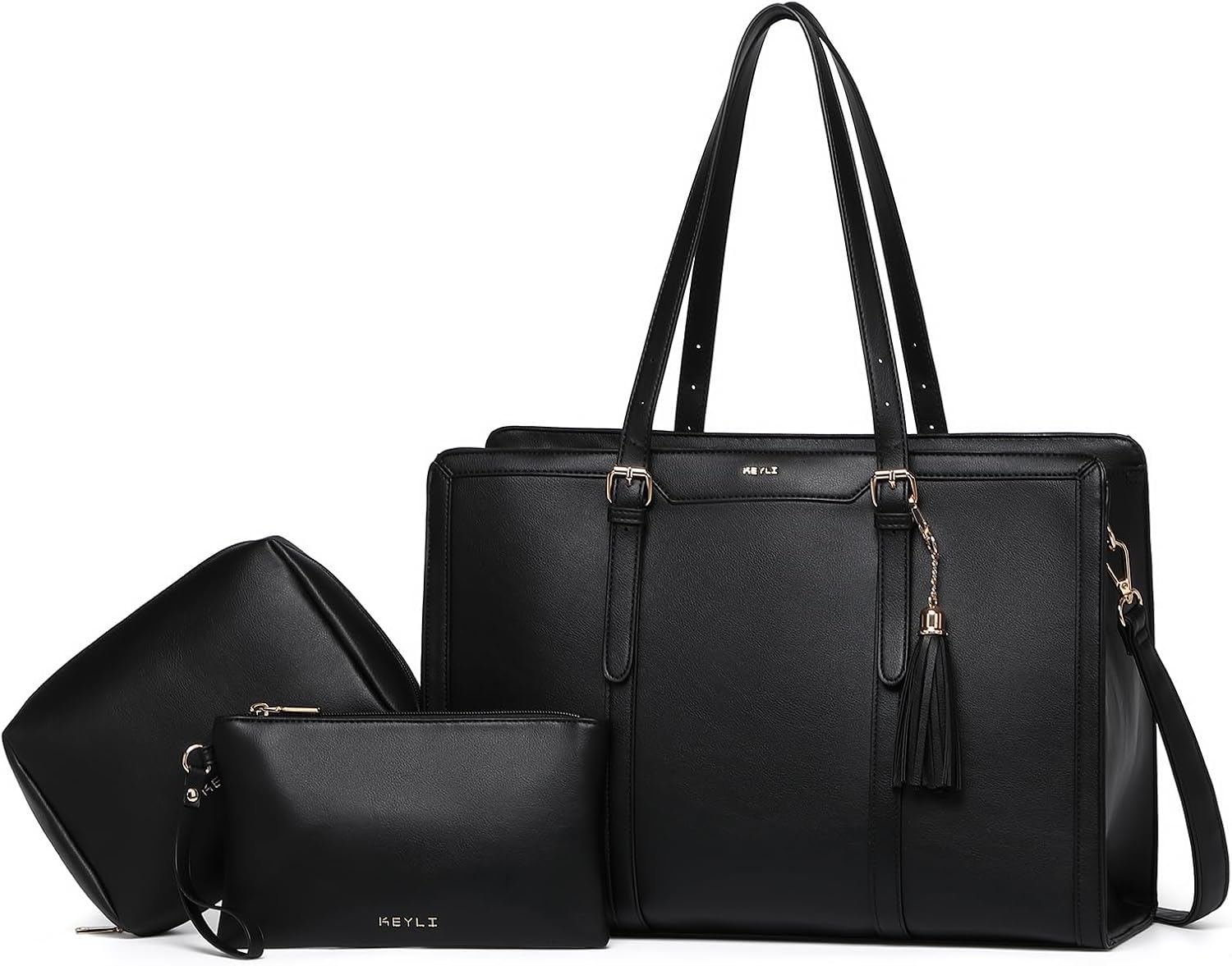Keyli 4pc Laptop Bag Set for Women with USB Charging Port