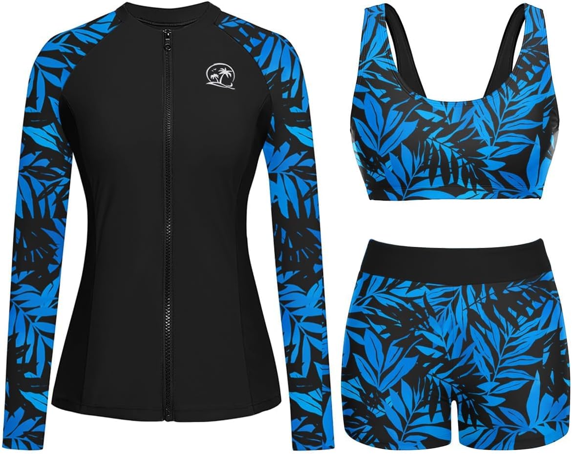 Holipick Long Sleeve Swimsuits for Women - 3 Piece Set
