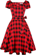 Women's Classic Tea Dress Short Sleeve Swing Dress - Flattering