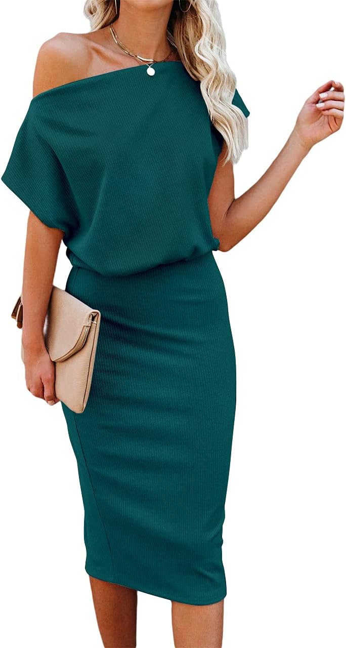 Ezbelle Women's Off Shoulder Midi Dress for Casual Summer Style