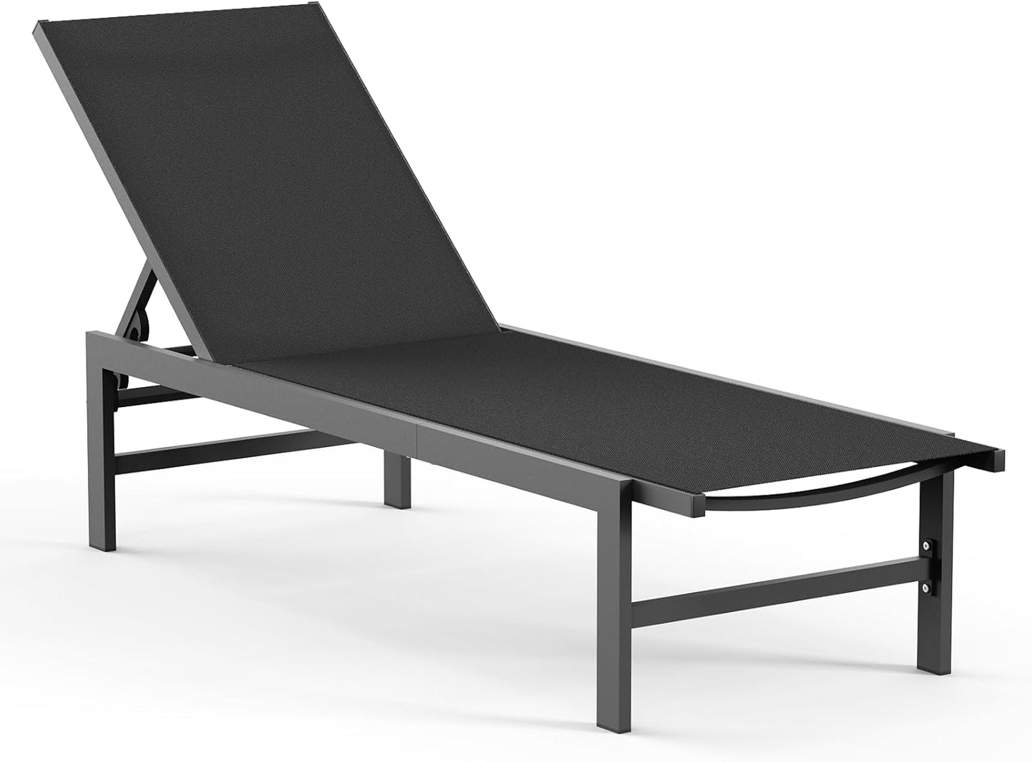 Outdoor Lounge Chairs for Pool with Adjustable 5-Position Recliner