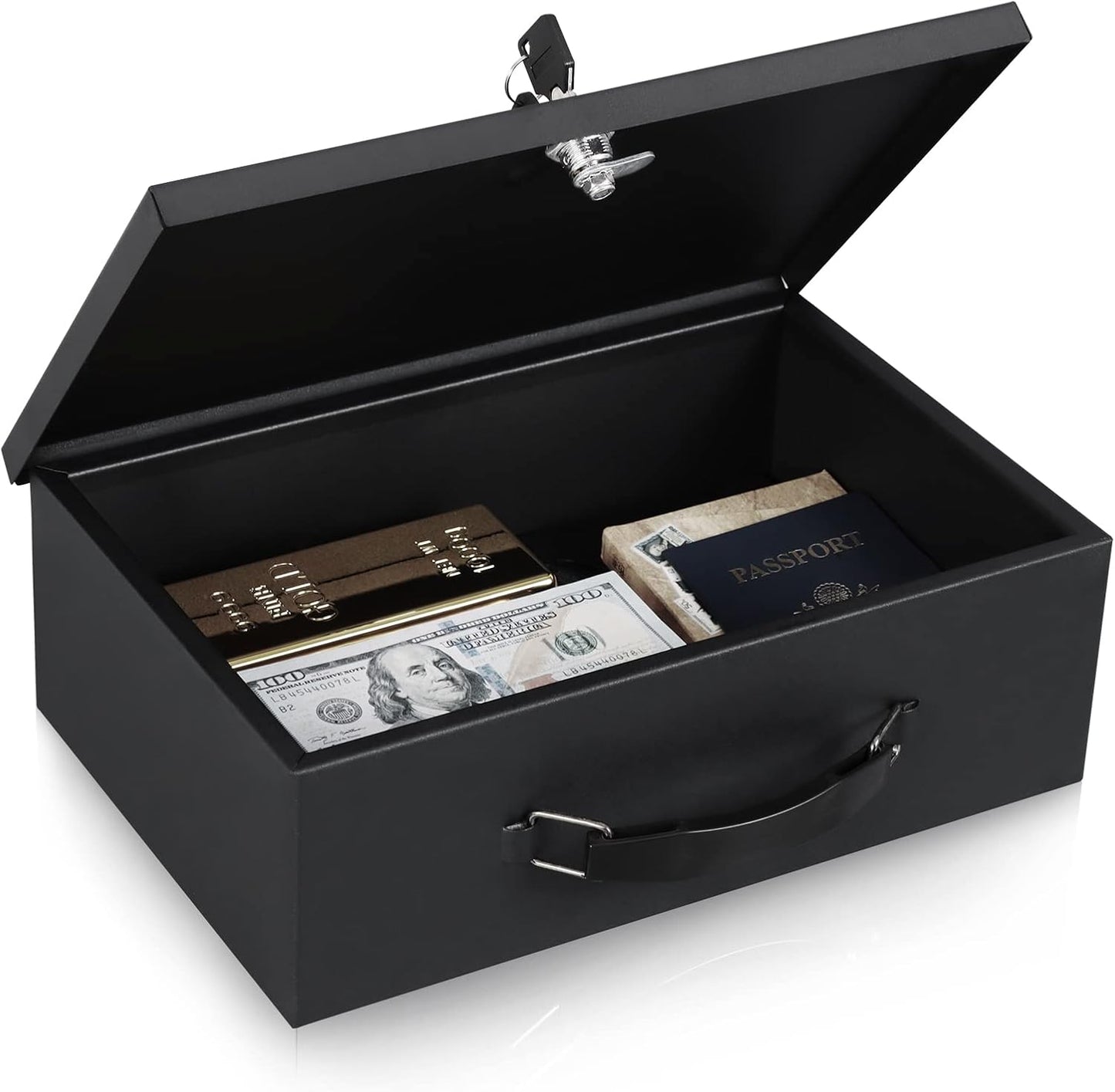 KYODOLED Fireproof Document Box with Key Lock for Valuables