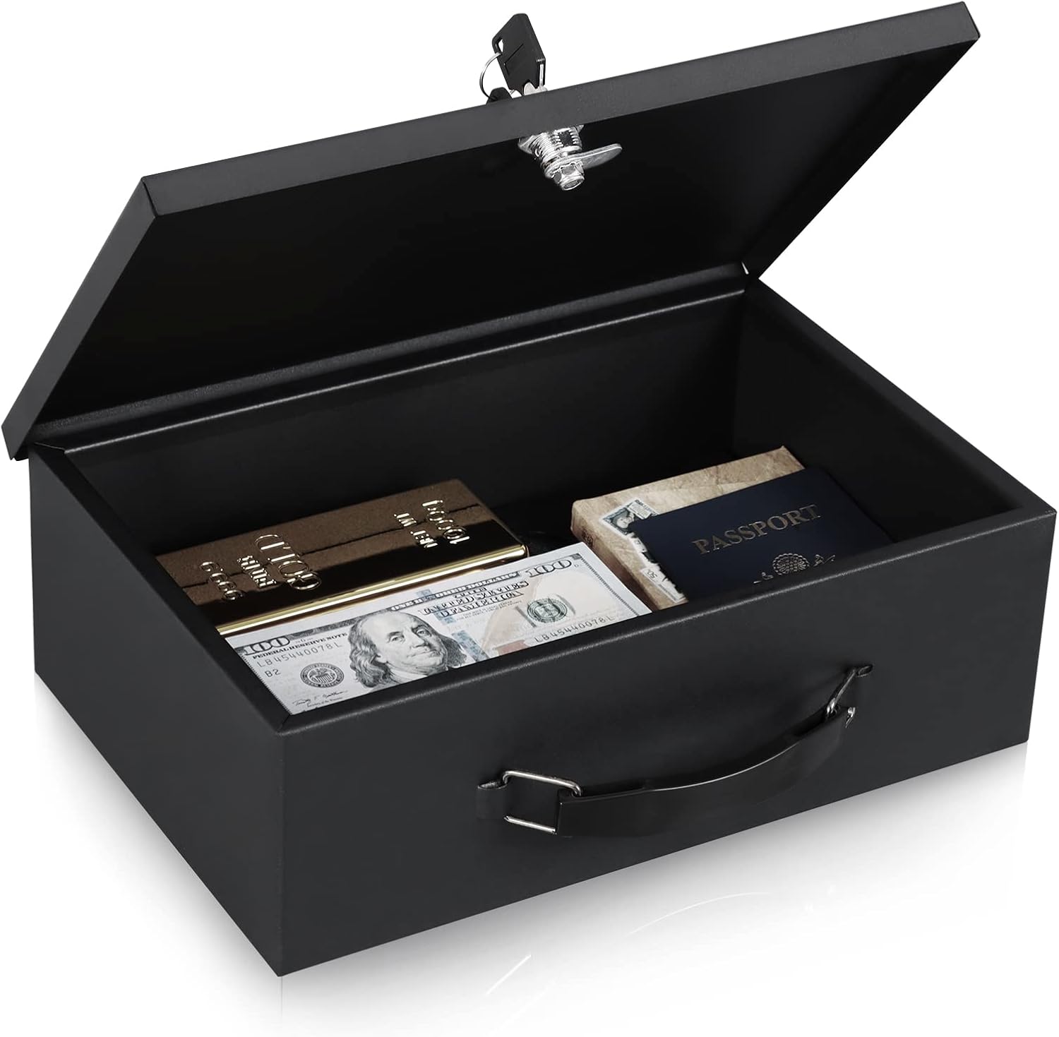 KYODOLED Fireproof Document Box with Key Lock for Valuables