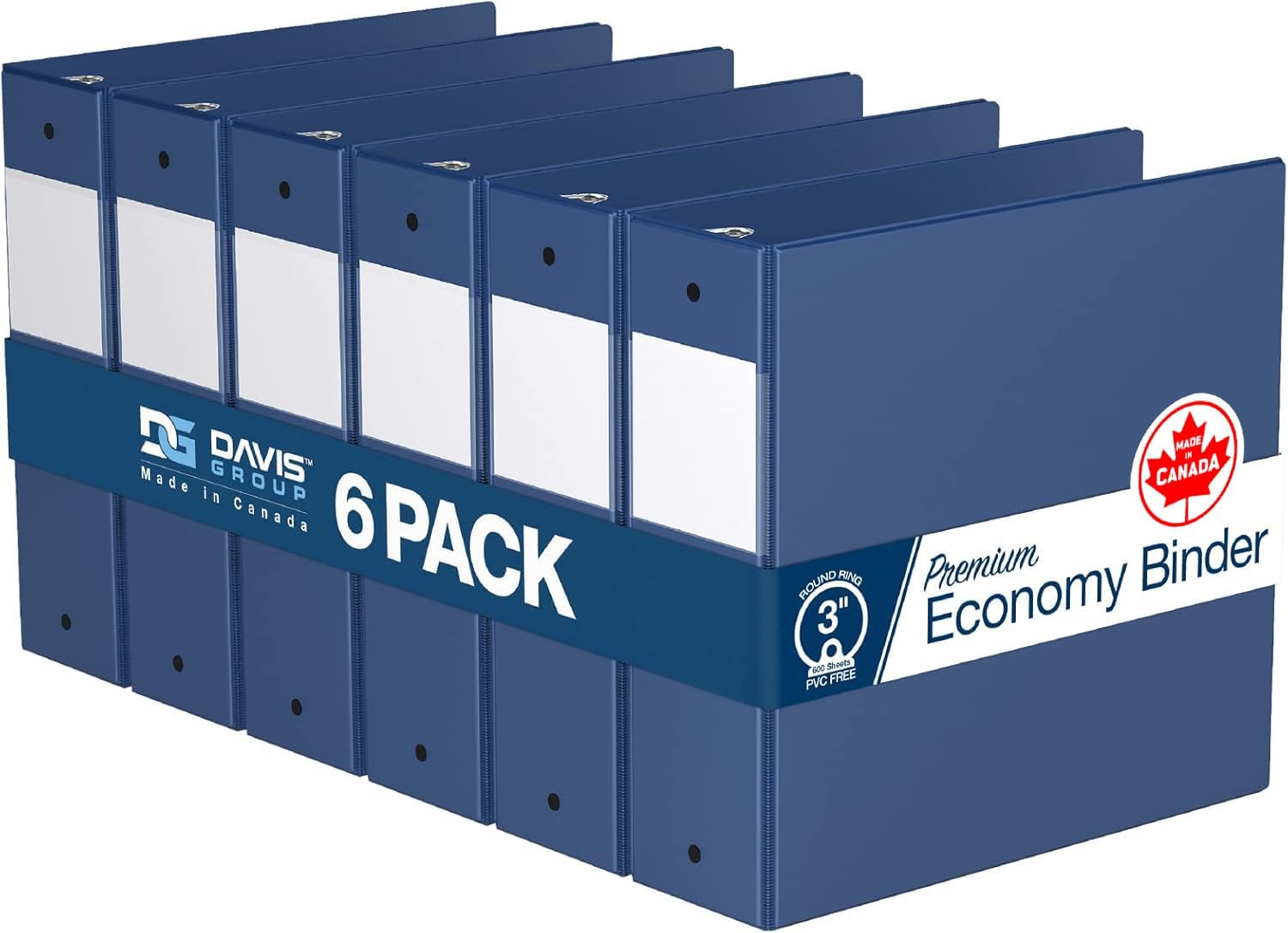 Premium Economy 3-Inch Round-Ring Binders for School or Office