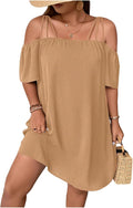 SOLY HUX Plus Size Off Shoulder Short Sleeve Tunic Dress