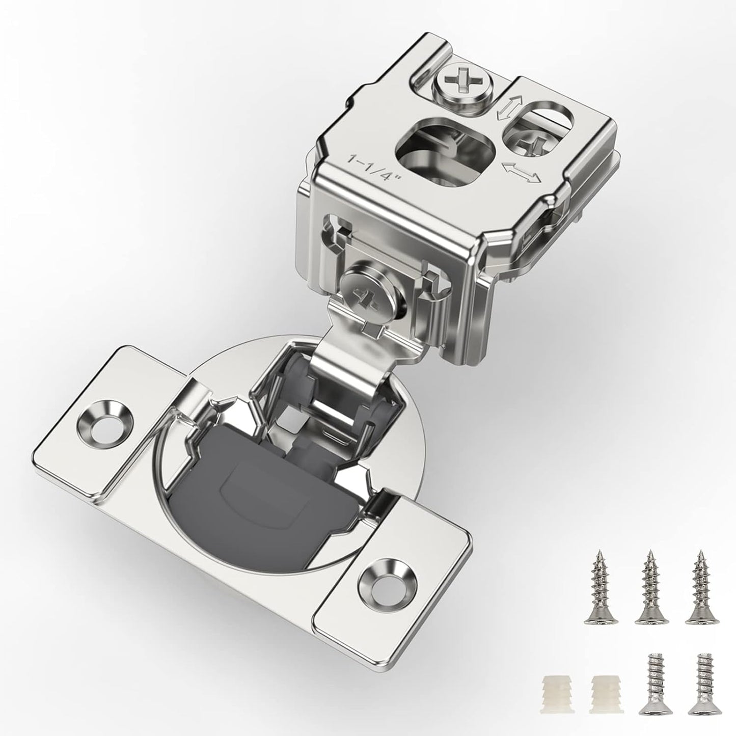 Furniware 50 Pieces 1-1/4 inch Overlay Soft Close Cabinet Hinges