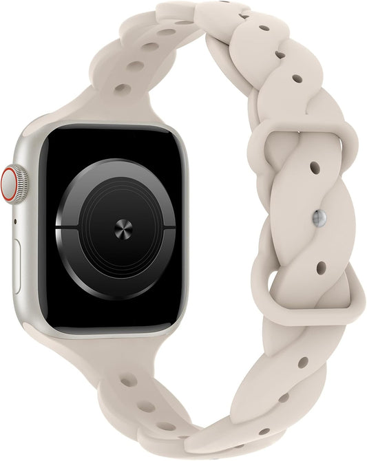 Silicone Braided Band for Apple Watch - Slim & Stylish!
