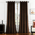 SMILETIME Brown 108in Velvet Curtain Panels - Insulated Privacy Drapes