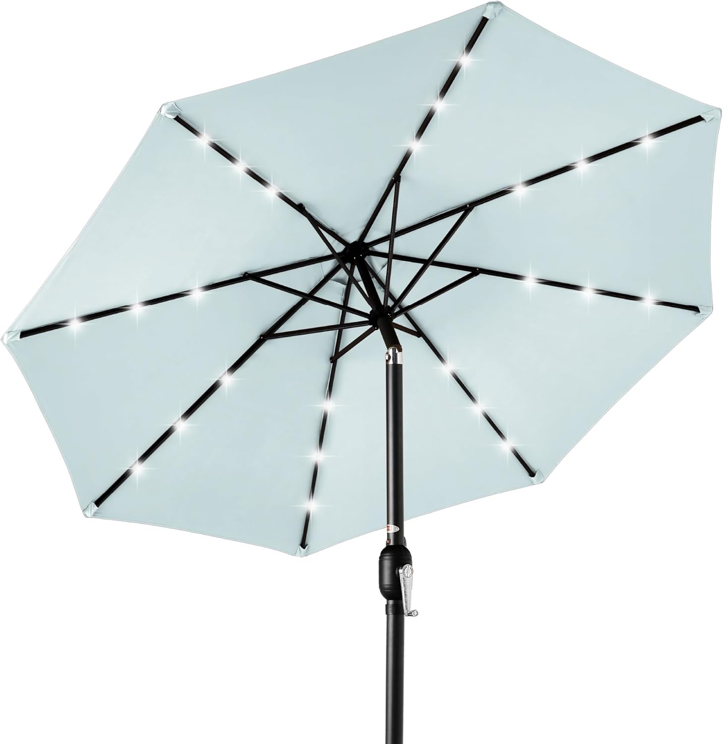 10ft Solar LED Lighted Patio Umbrella with Tilt Adjustment