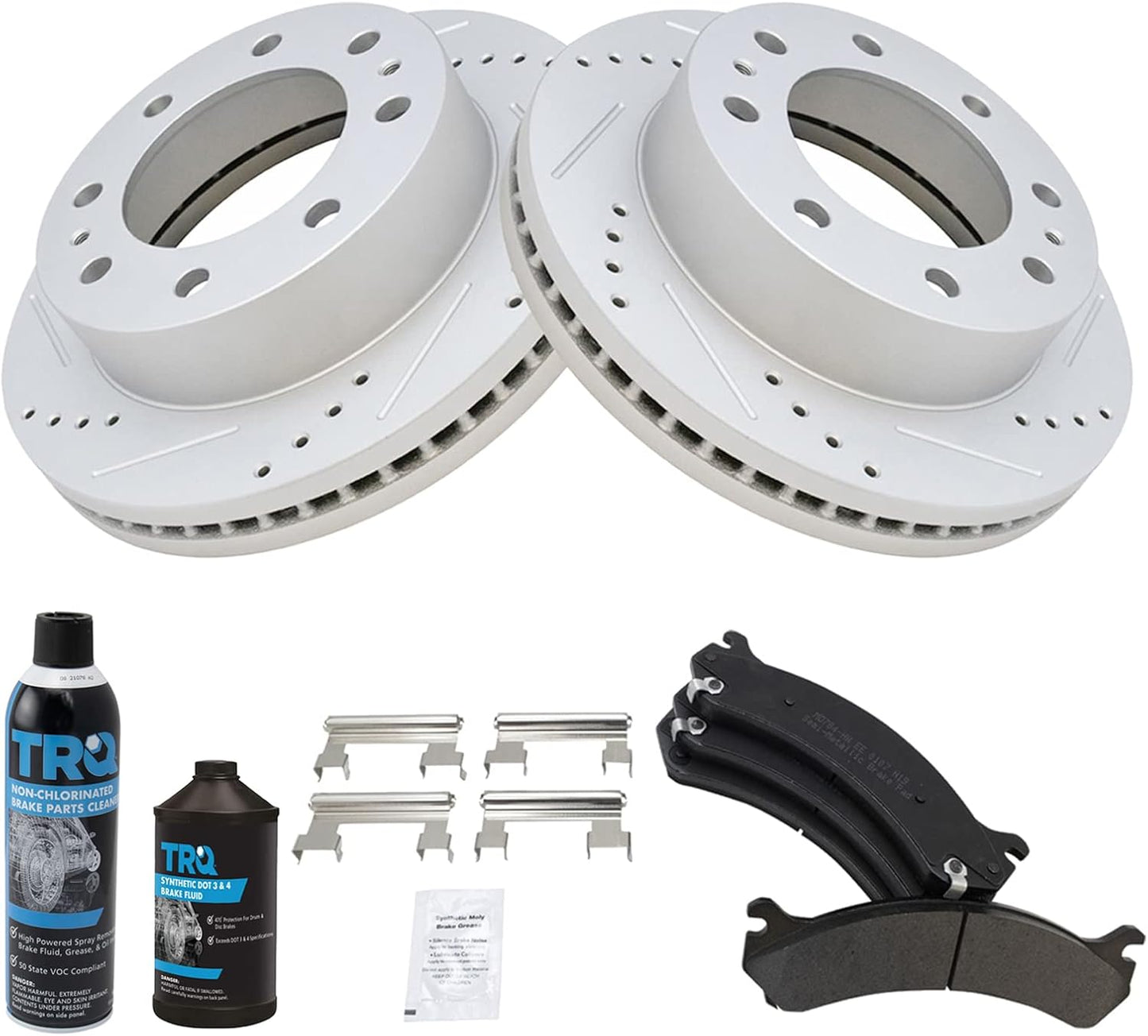 TRQ Front Brake Pad & Rotor Kit for Cadillac and Chevrolet Vehicles