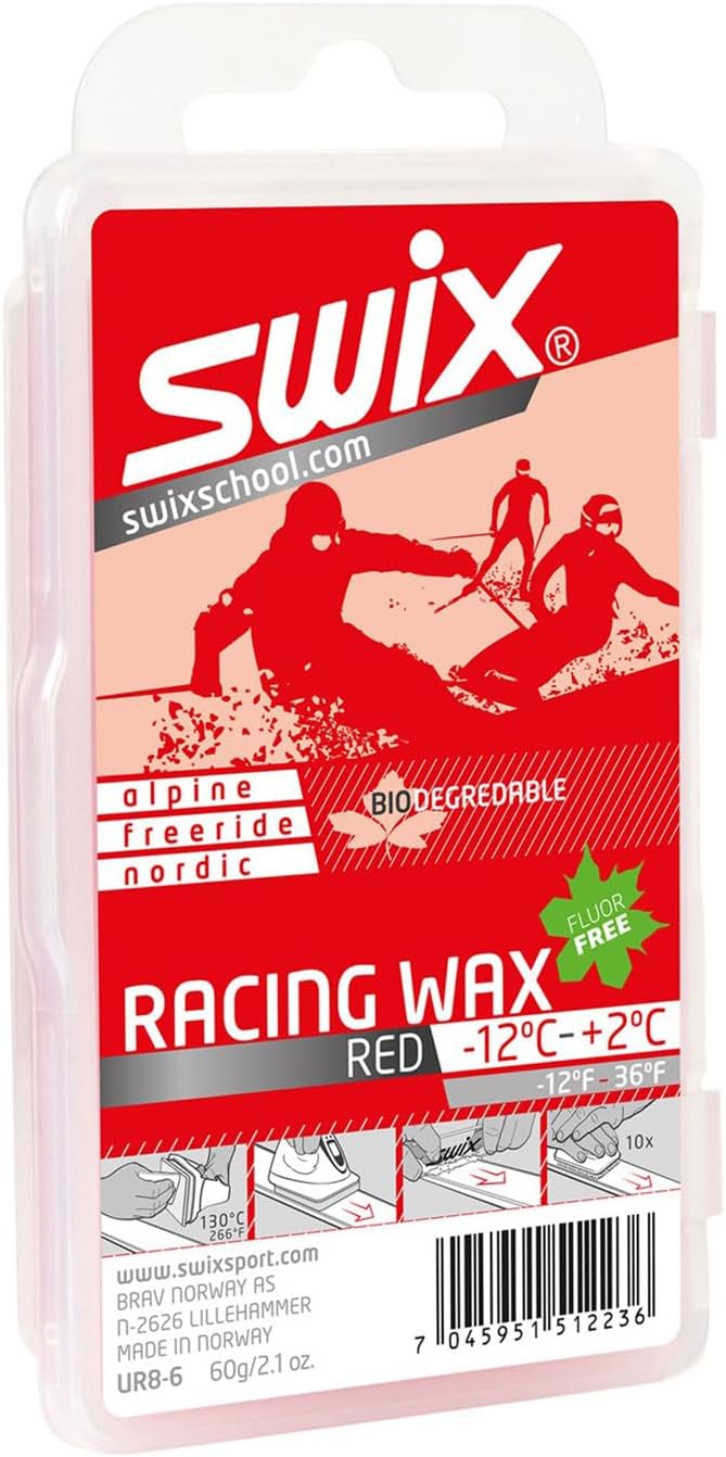 Swix UR8 Red Bio 60g Racing Wax | Durable Glide for Skiing