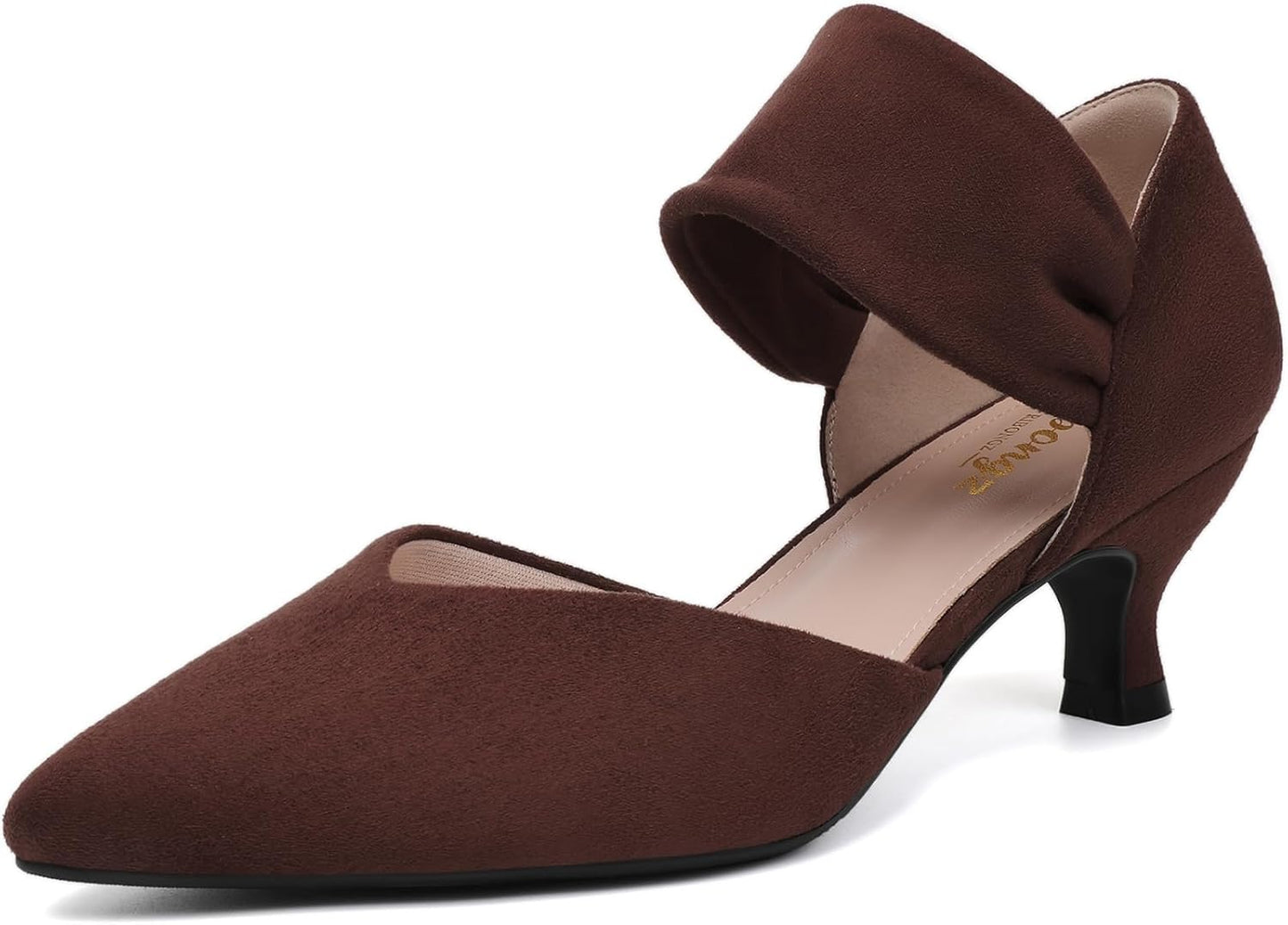 RIBONGZ Kitten Heels for Women: Stylish Closed Toe Pumps