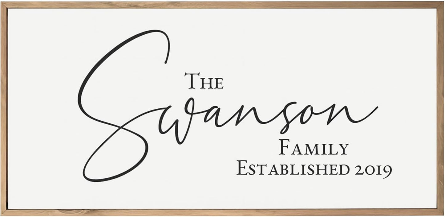 Personalized Framed Family Name Sign | Custom Established Decor