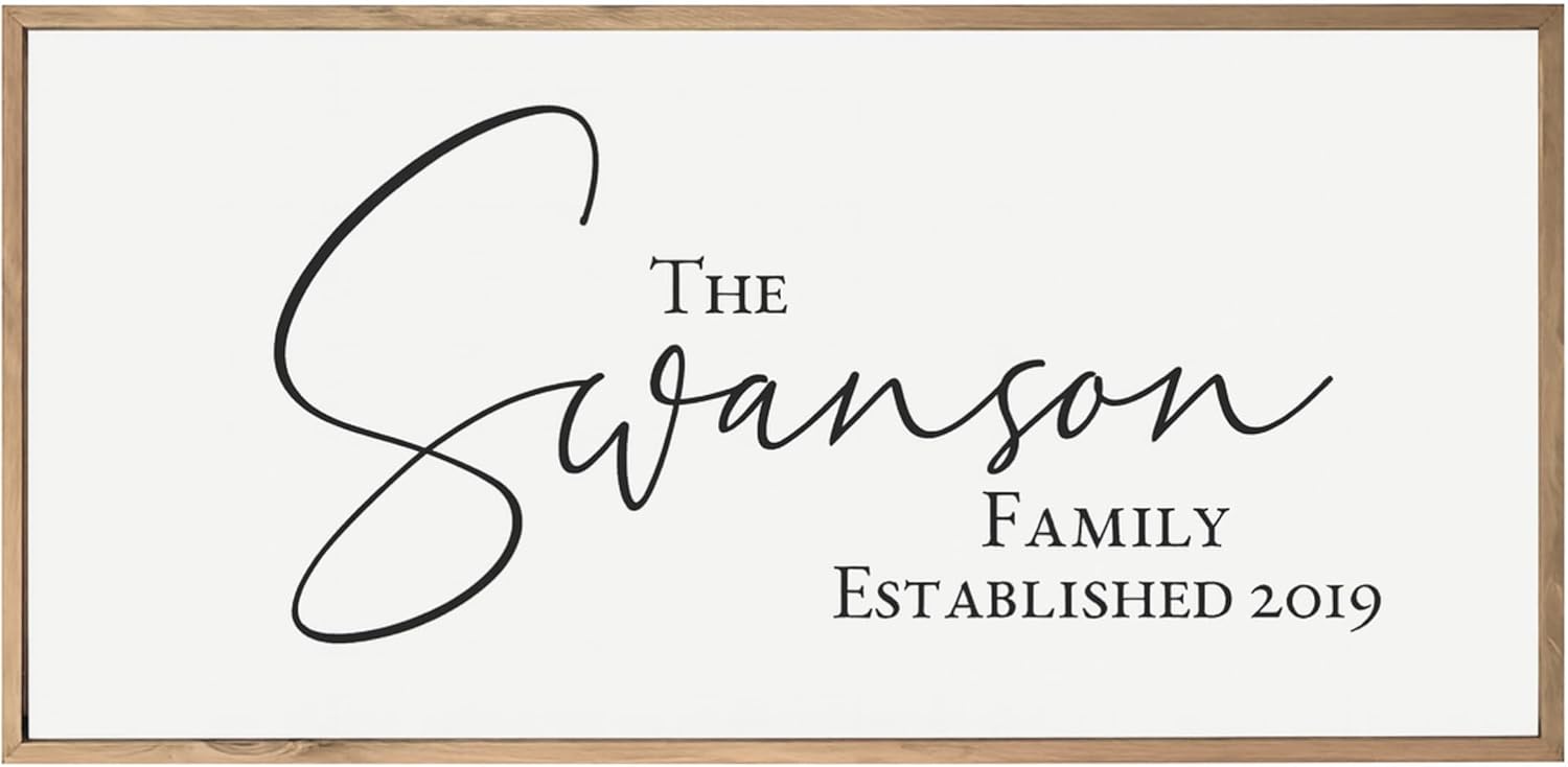 Personalized Framed Family Name Sign | Custom Established Decor