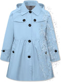 Girls Lightweight Waterproof Hooded Trench Coat Rain Jacket - Comfy