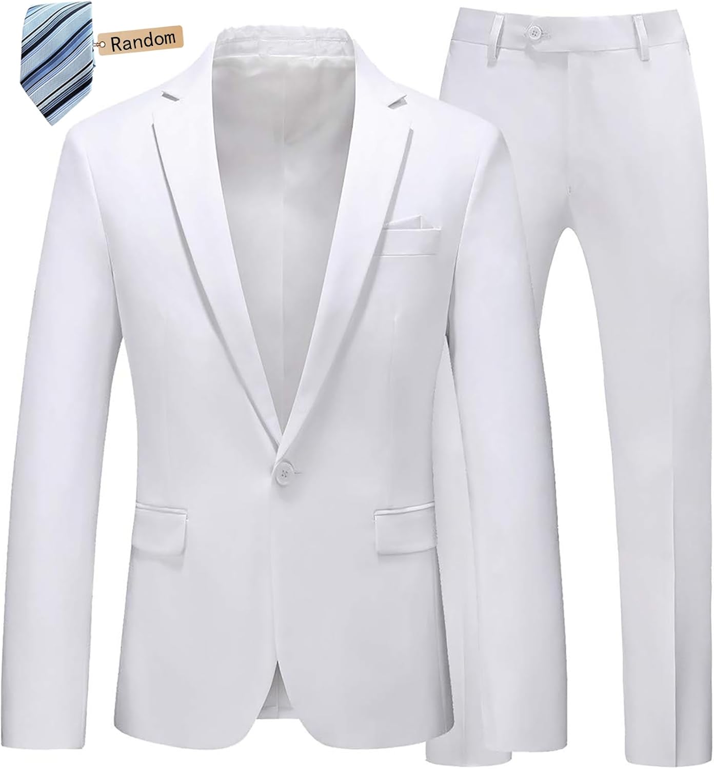 MOGU Men's Slim Fit Tuxedo Suit for Weddings and Formal Events