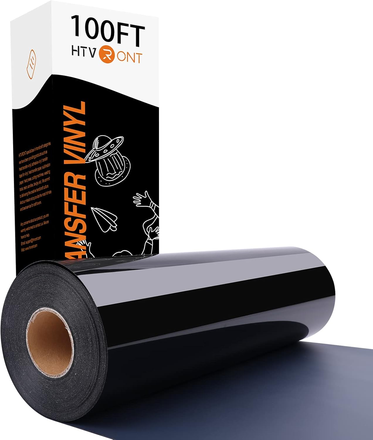HTVRONT Black HTV Vinyl Rolls - 12in x 100ft for Easy DIY Designs