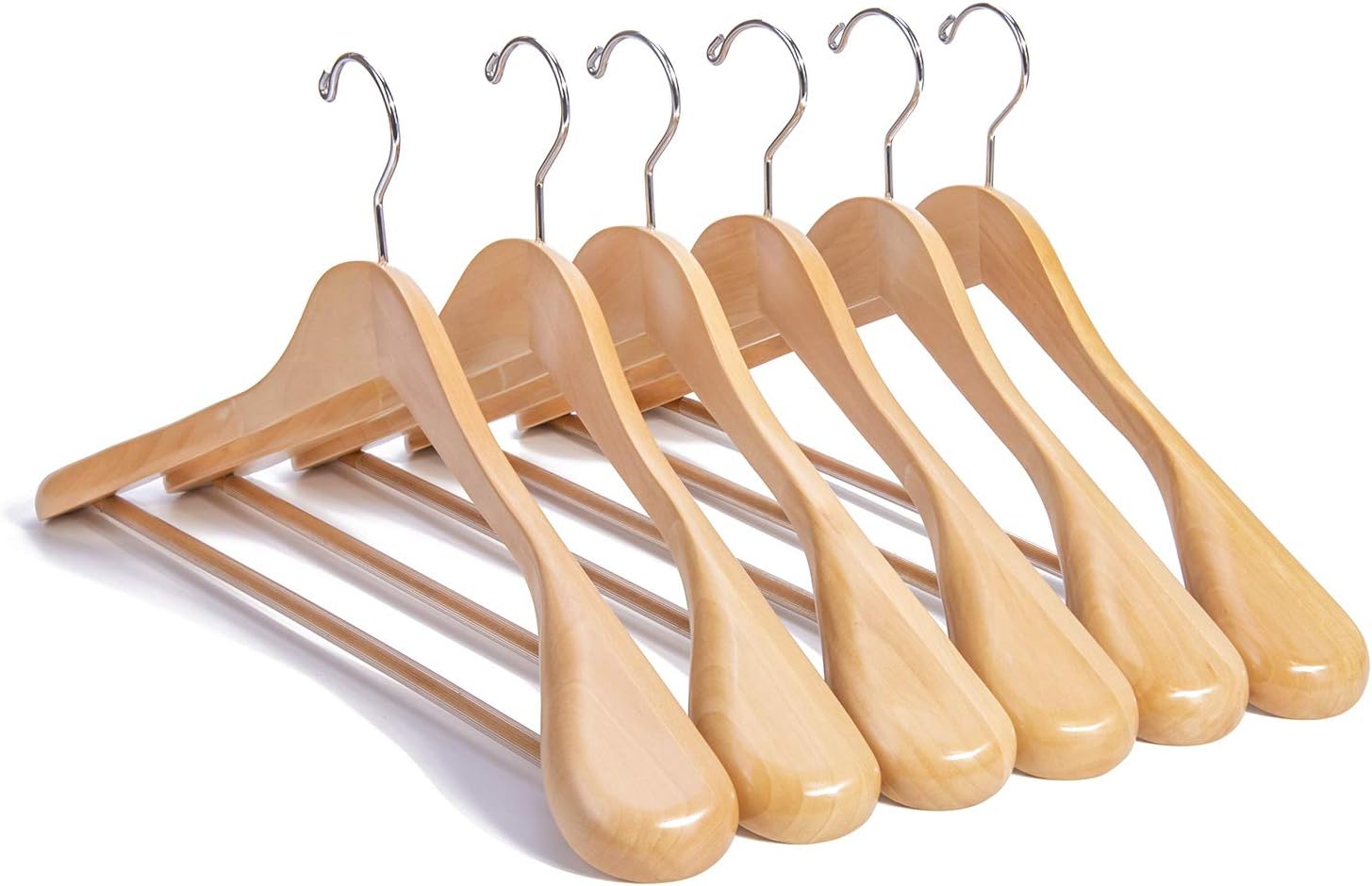 Nature Smile Luxury Natural Wooden Suit Hangers for Closet